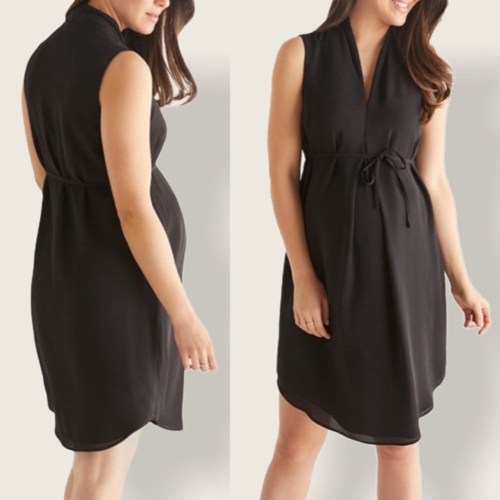 Stork & Babe Maternity Dressy Black Tank Dress